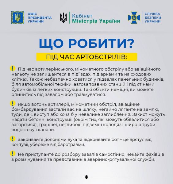 Що робити під час обстрілу1