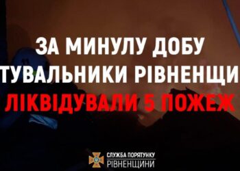 Минулої доби на Рівненщині сталося п`ять пожеж