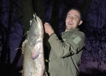 На Рівненщині рибалка спіймав сома в довжину як людина (ФОТО)