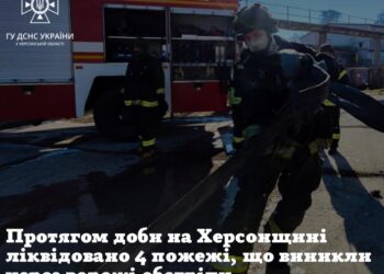 На Херсонщині протягом доби ліквідовано 4 пожежі, що виникли через ворожі обстріли — Новини Херсонщіни