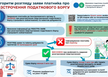 Алгоритм розгляду заяви платника про розстрочення податкового боргу