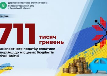 711 тисяч гривень транспортного податку сплатили мешканці Запорізької області