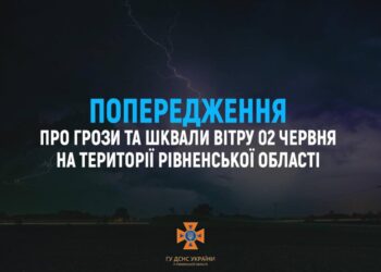 На Рівненщині прогнозують грози та шквальний вітер