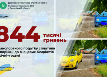 Запорізькі автовласники поповнили місцеві бюджети на 844 тисячі гривень