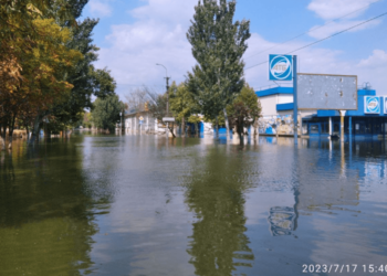 На лівобережжі Херсонщини залишається підтопленим місто Гола Пристань (фото)