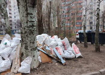У Запоріжжі мешканець будинку назбирав у дворі купу будівельного сміття після ремонту — подробиці | Новости Запорожья