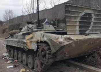 Кількість покинутої російської важкої техніки на Олешківській трасі видно навіть з космосу